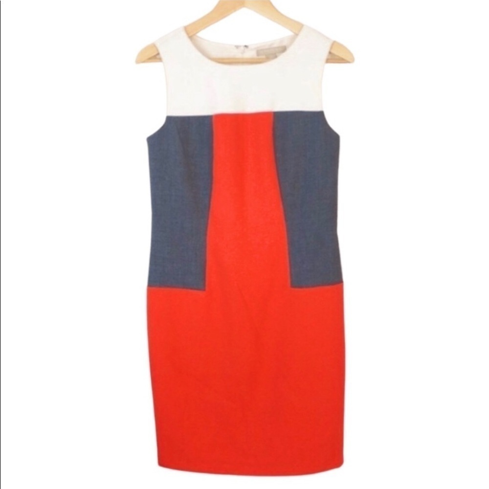 Banana Republic Orange & Gray Color Block Dress Size 4